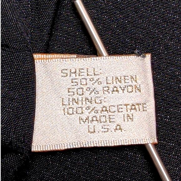 Vintage Express Blazer Women's Black Size Small Linen Blend - Picture 5 of 8